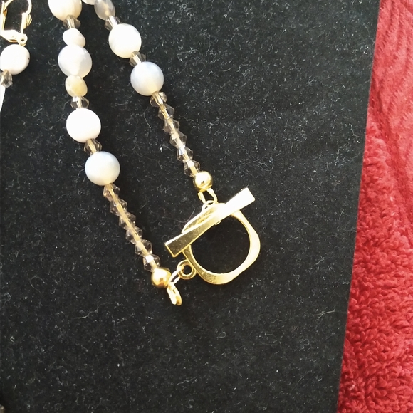 😀 NECKLACE EARRINGS SET HANDMADE NEW 30" BEAUTIFUL - Picture 7 of 9